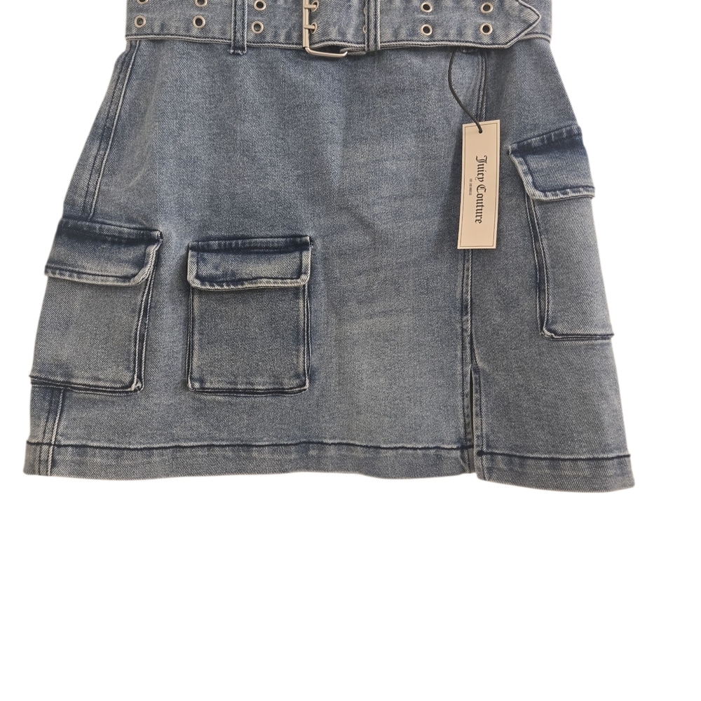 Juicy Couture Light Blue Denim Muni Y2K Skirt Size 28 - Picture 4 of 9